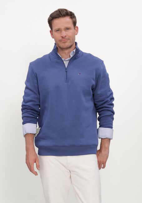 TOMMY JEANS Chandail TJM REG FLEECE 1/4ZIP MOCK NECK en bleu - large