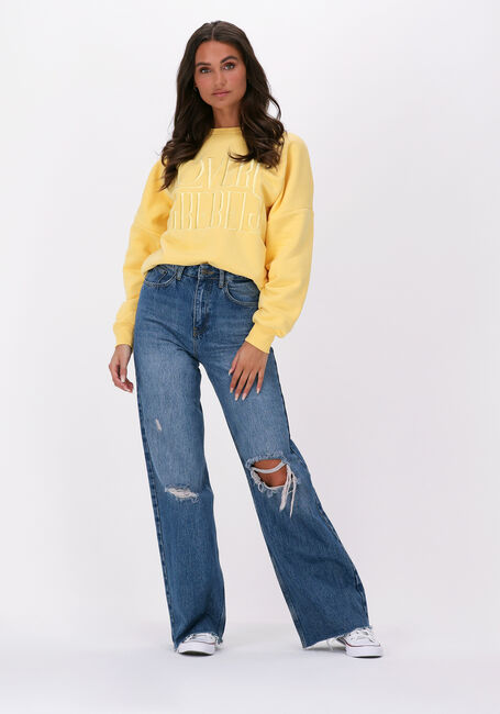 COLOURFUL REBEL Chandail LOVERS EMBRO DROPPED SHOULDER SWEAT en jaune - large