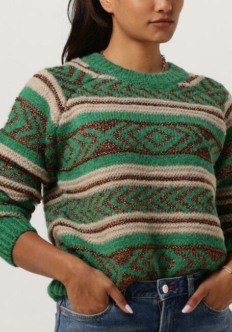 SCOTCH & SODA Pull METALLIC FAIR ISLE PULLOVER en vert - large