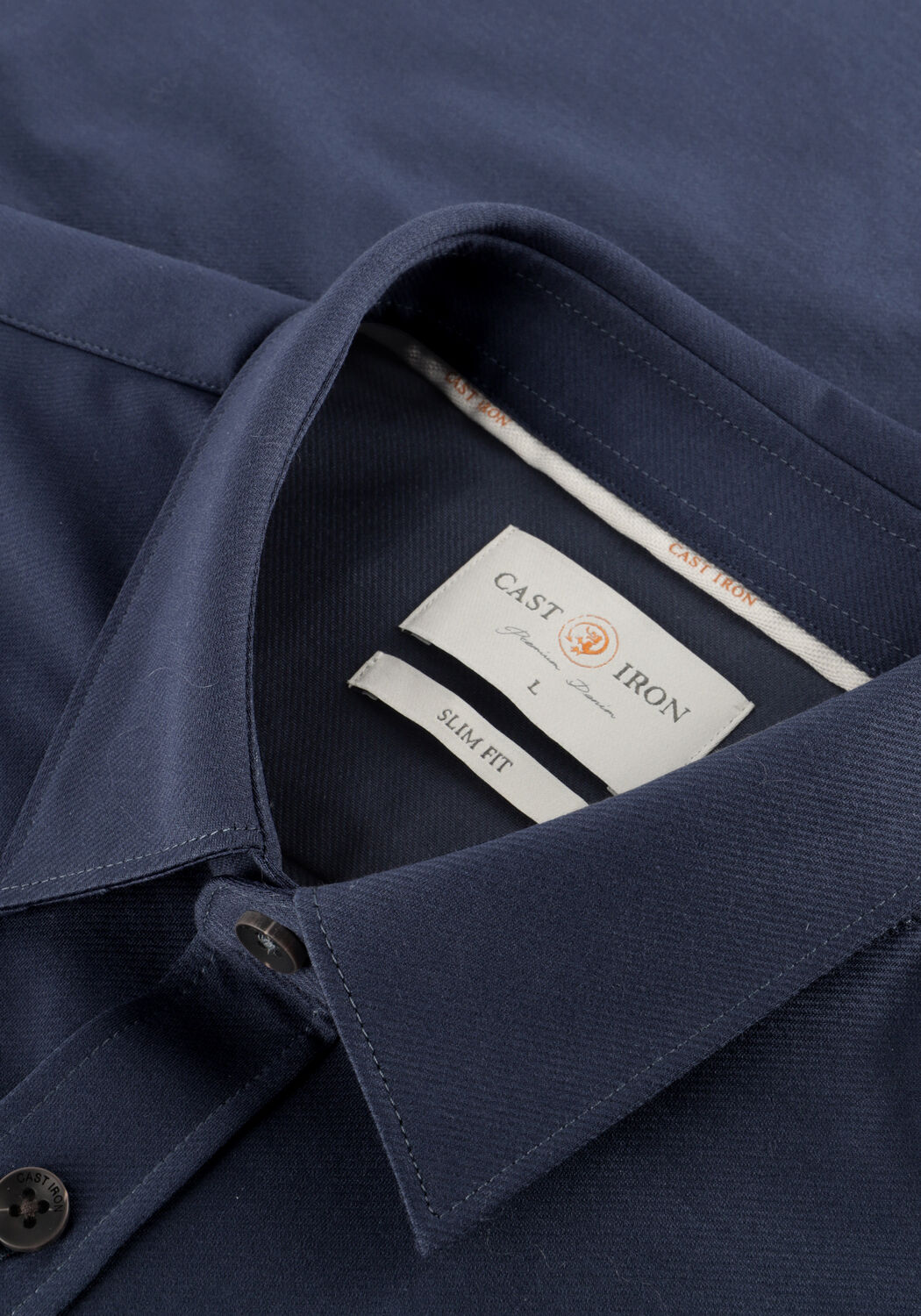 Donkerblauwe CAST IRON Casual overhemd CF TECH TWILL JERSEY - large