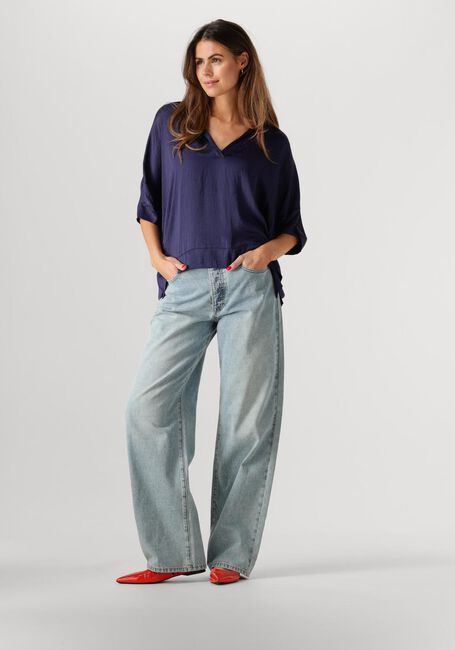 SUMMUM Haut TOP SHORT SLEEVES SILKY TOUCH Bleu foncé - large