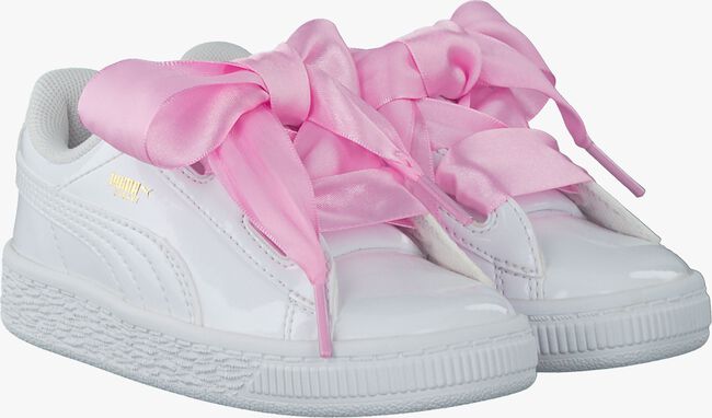 Witte PUMA Lage sneakers BASKET HEART PATENT KIDS - large