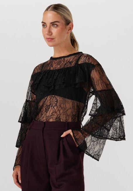 ALIX THE LABEL RUFFLE LACE TOP Blouses en noir - large