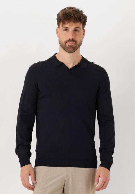 Donkerblauwe GENTILUOMO Trui POLO NO BUTTON LS K2039-260 - large