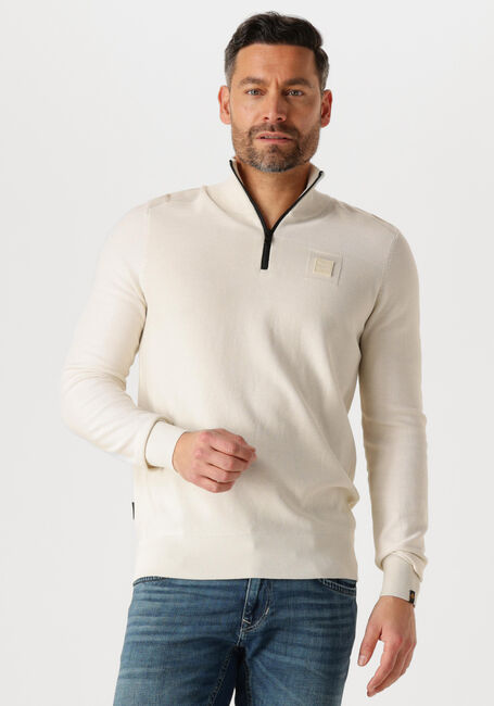 PME LEGEND Pull HALF ZIP COLLAR COTTON MODAL en beige - large