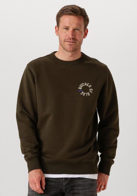 Donkergroene BUTCHER OF BLUE Sweater ARMY CIRCLE CREW - large