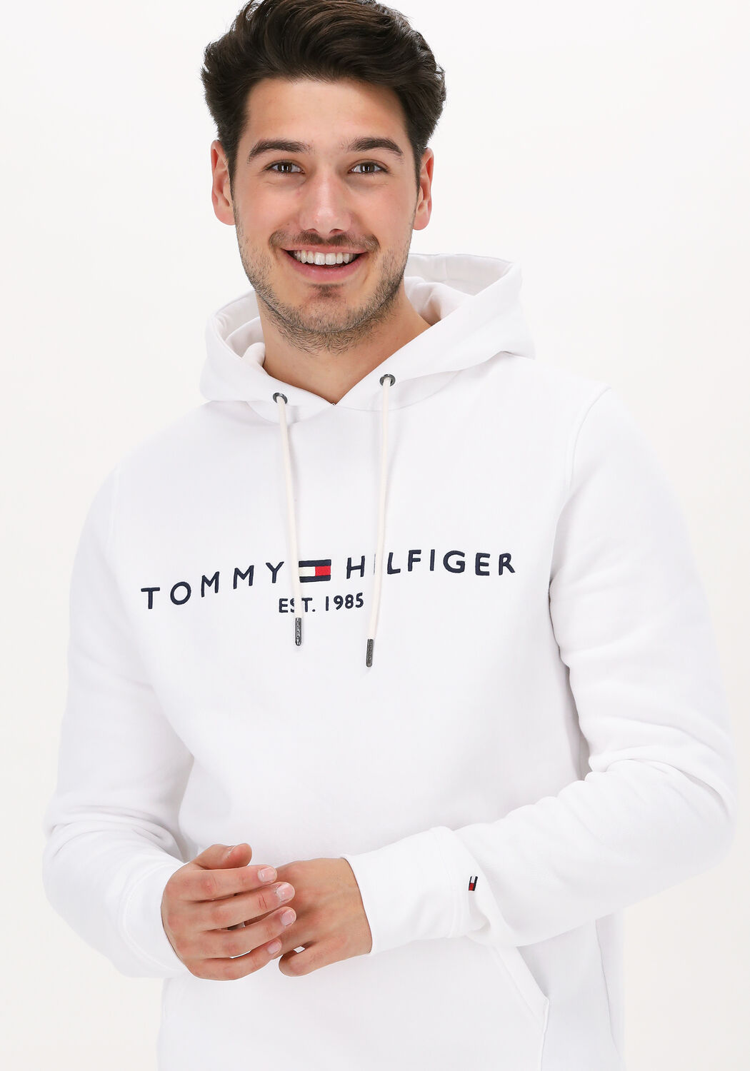 witte tommy hilfiger sweater tommy logo hoody