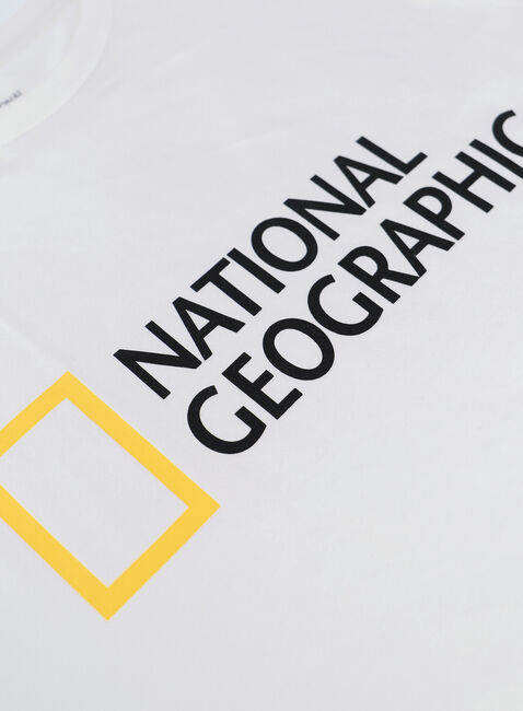 Witte NATIONAL GEOGRAPHIC T-shirt UNISEX T-SHIRT WITH BIG LOGO - large