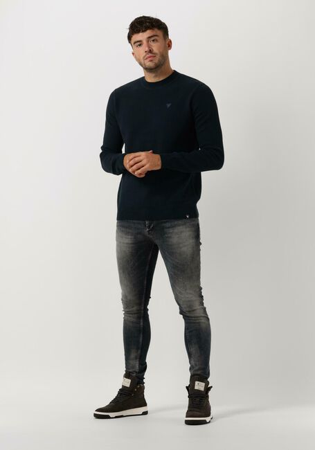 PUREWHITE Pull CREWNECK WITH TRAINGLE BADGE ON CHEST Bleu foncé - large