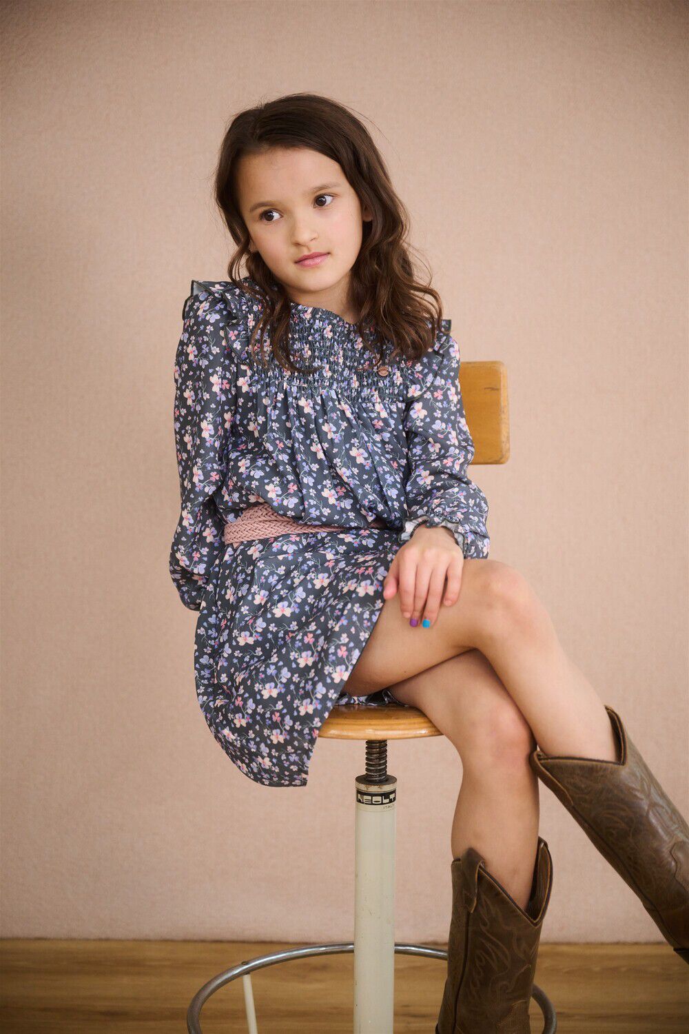 NONO Mini robe MAAN AOP WATERCOLOR DRESS Vert fonc&eacute; - large