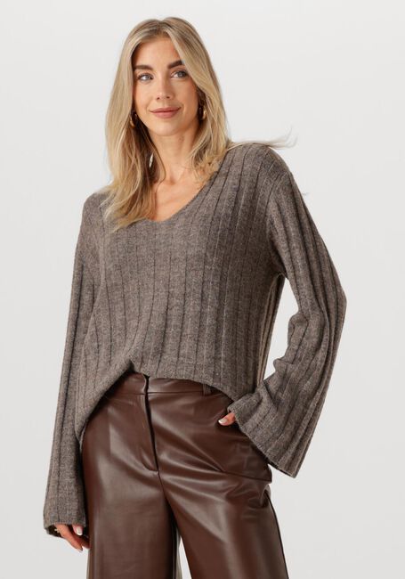 MODSTRÖM Pull TREEMD V-NECK en marron - large