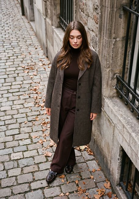 WITHBLACK Manteau WBLVISTA CHECKED COAT en marron - large