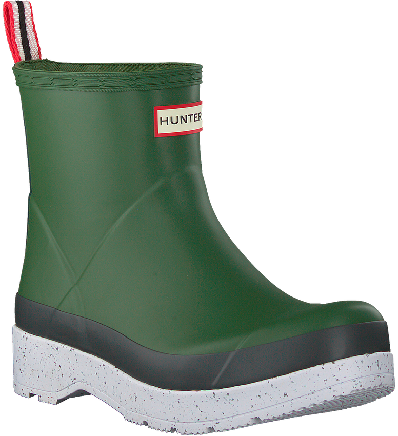 Groene HUNTER Regenlaarzen MENS PLAY SHORT SPECKLE SOLE W Omoda
