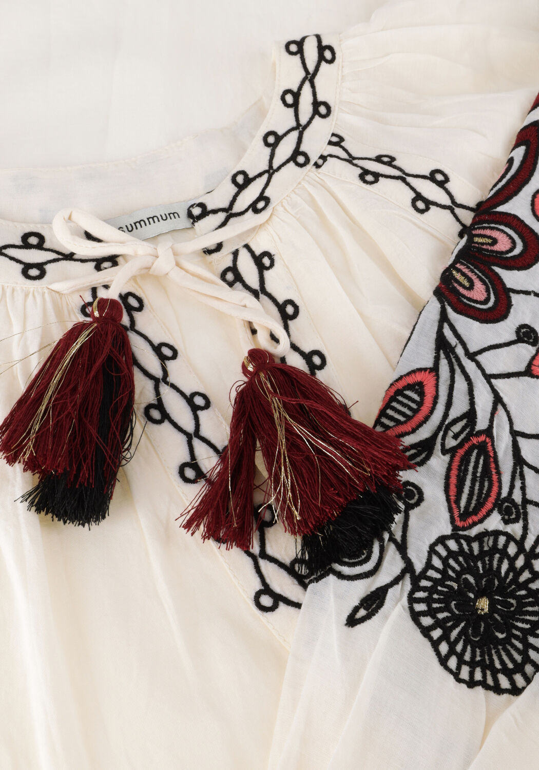 SUMMUM TOP SUSHI VOILE EMBROIDERY Blouses Blanc - large