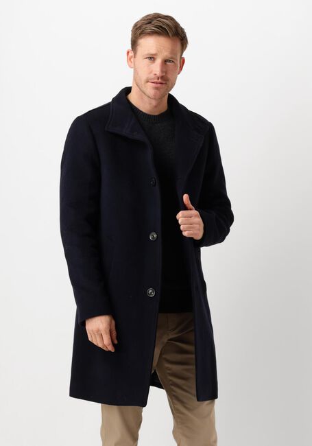 TOMMY HILFIGER Manteau DC STAND COLLAR WOOL MIX COAT Bleu foncé - large