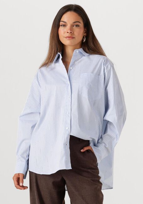 NEO NOIR DALMA PATTERN STONE SHIRT Blouses Bleu clair - large