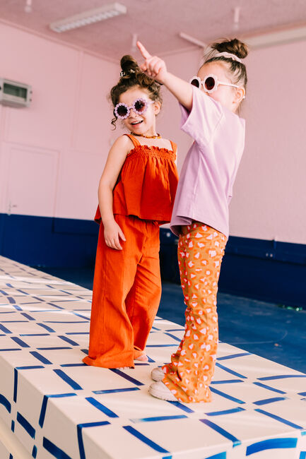 Oranje JACKY SUE Wijde broek MOSIE PANTS - large