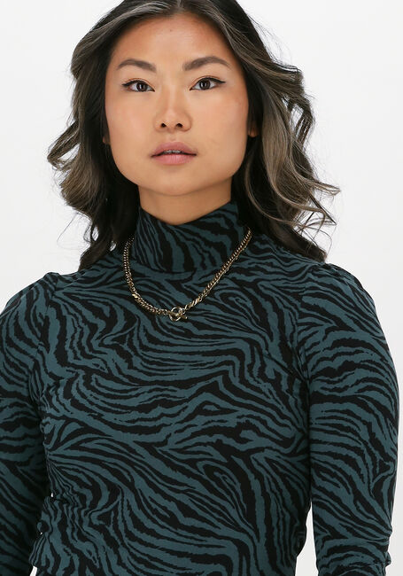 Groene COLOURFUL REBEL Top NEYO ZEBRA PEACHED TURTLENECK  - large
