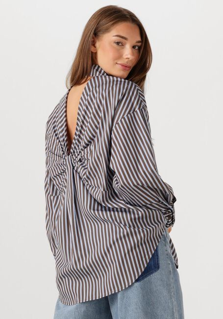 Bruine HAUTE L'AMITIÉ  MELVIN STRIPE TWIST BOW SHIRT - large