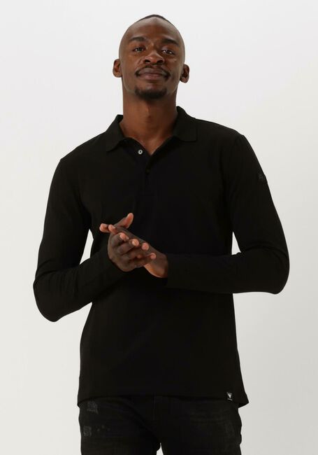 Zwarte PUREWHITE Polo POLO LONG SLEEVE WITH LOGO TAPE ON SLEEVE - large