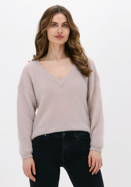 AMERICAN DREAMS Pull SILJA V NECK KNIT en beige - large