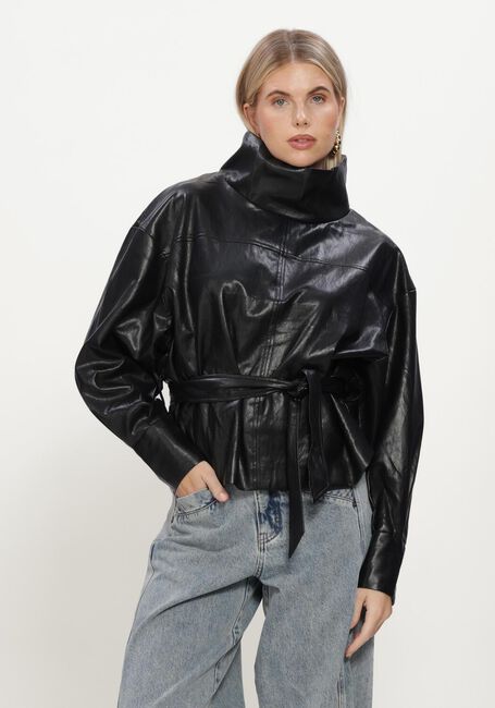 Zwarte CO'COUTURE Leren jas GITTCC FUNNEL NECK BLOUSE - large