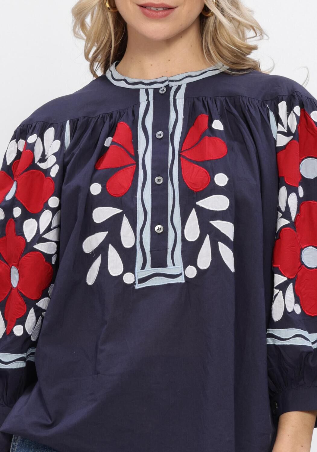 ANTIK BATIK OXO BLOUSE Blouses Bleu fonc&eacute; - large