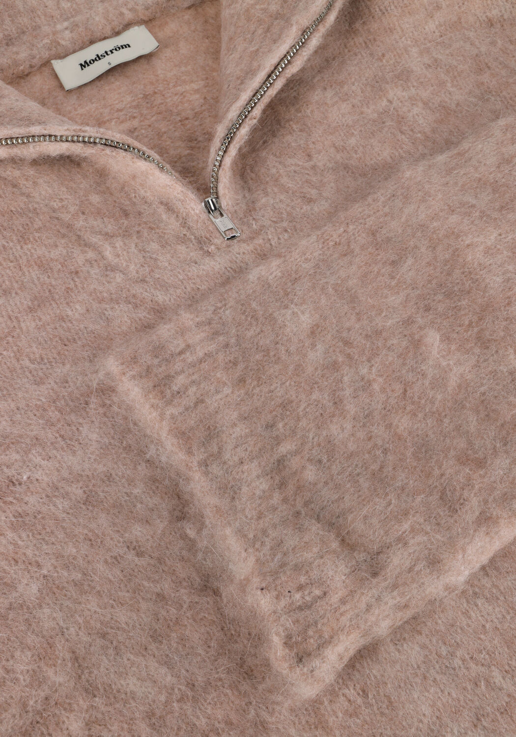 Beige MODSTR&Ouml;M Trui KANEMD ZIP T-NECK - large