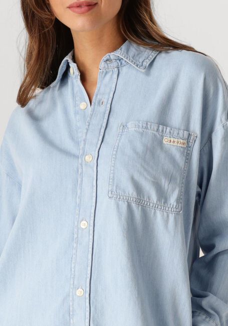CALVIN KLEIN Mini robe TENCEL LOOSE SHIRT DENIM DRESS Bleu clair - large