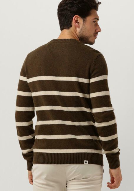 Donkergroene ANERKJENDT Trui AKRICO STRIPE LAMBSWOOL - large