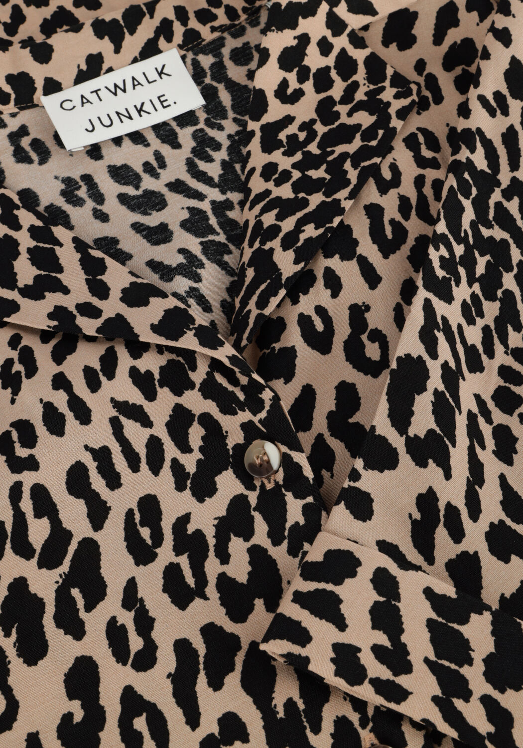 Bruine CATWALK JUNKIE Midi jurk RESORT COLLAR SHIRT DRESS - large