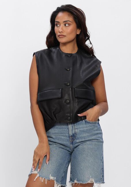 STUDIO AR Gilet DANIELA SHEEP VEG NAPPA en noir - large