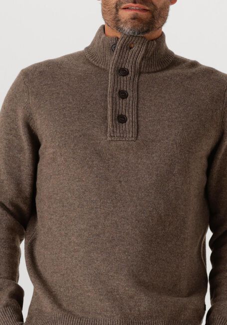 Bruine BARBOUR Trui ESSENTIAL PATCH HALF ZIP KNITTED JUMPER - large