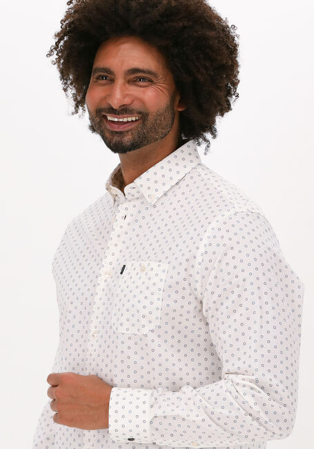 VANGUARD Chemise classique LONG SLEEVE SHIRT PRINT ON POPLIN STRETCH en blanc - large