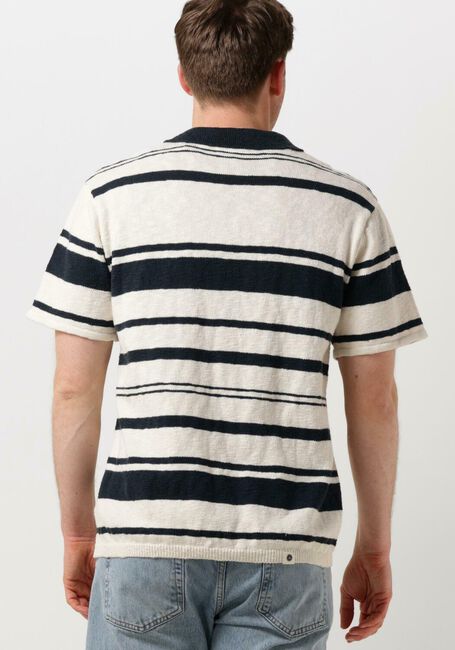 ANERKJENDT Polo AKSOFUS STRIPE S/S KNIT Blanc - large