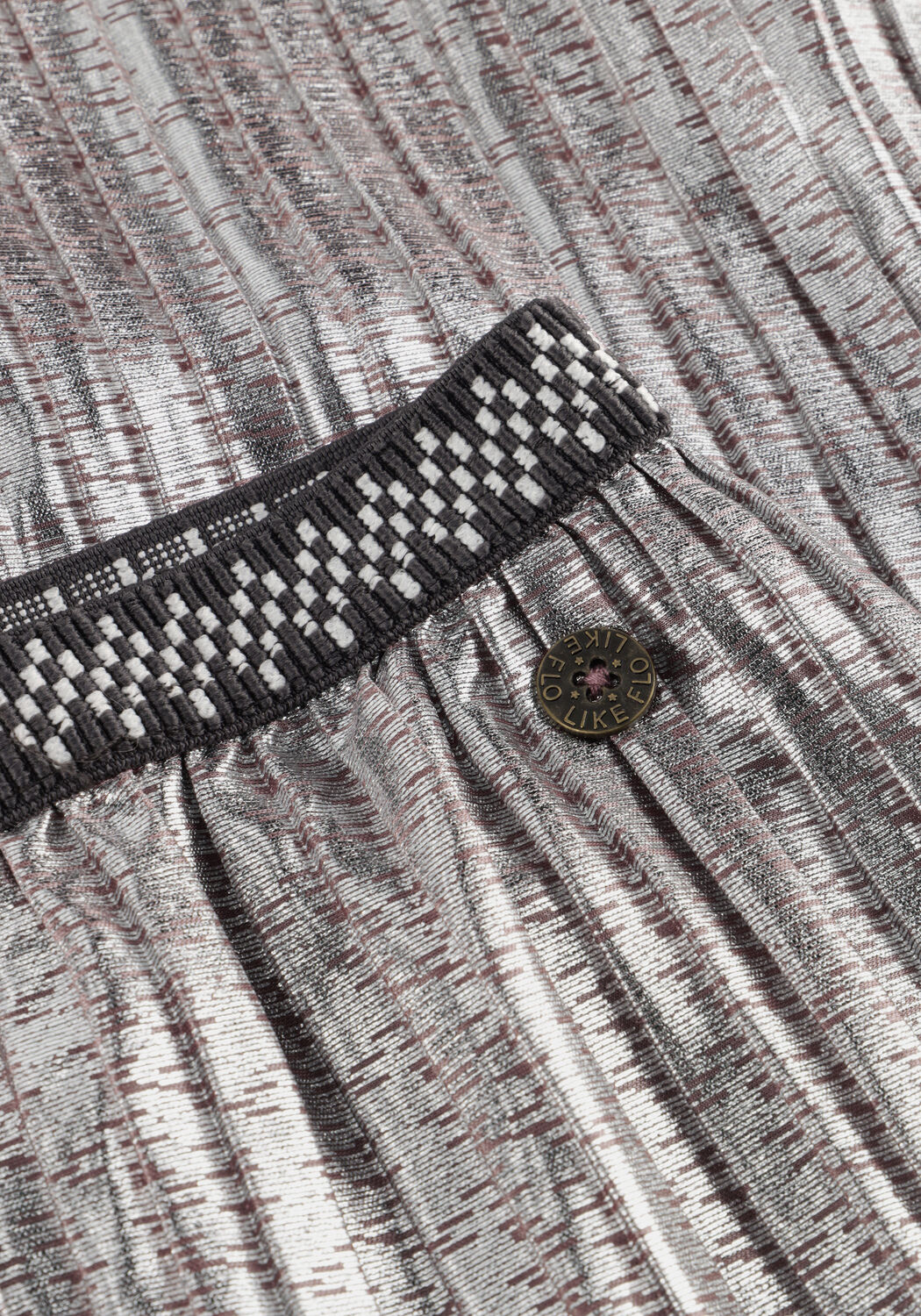 Zilveren LIKE FLO Wijde broek FOLLY FLO PLISSE GLITTER PANT - large