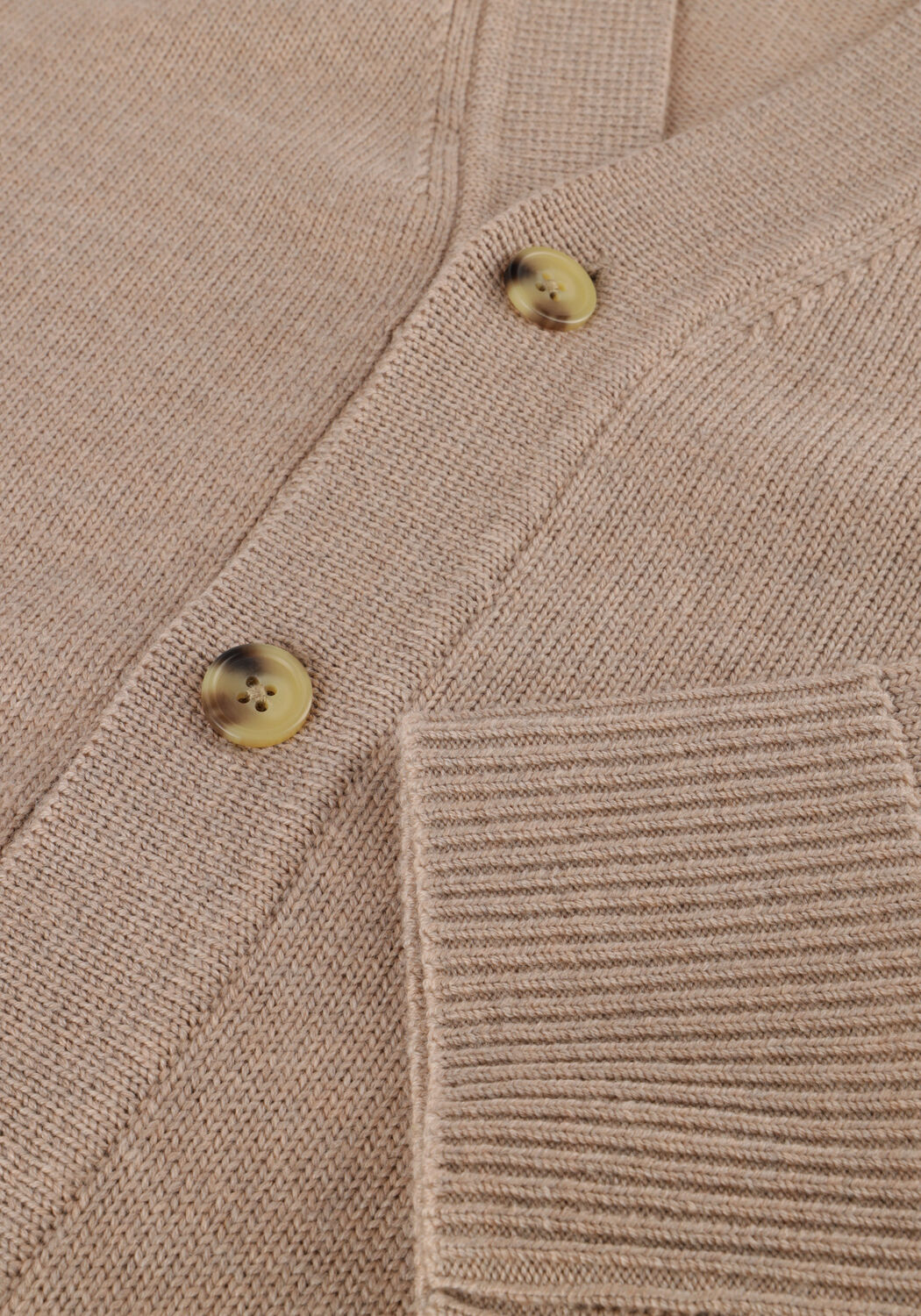 Beige SELECTED MEN Vest SLHTRAY LS MERINO CHUNKY V-NECK CARDIGAN - large