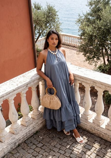Blauwe COPENHAGEN MUSE Midi jurk CMMOLLY-DRESS - large