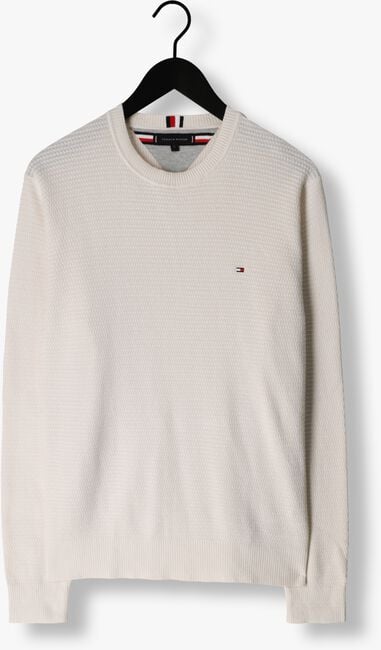 TOMMY HILFIGER Chandail INTERLACED STRUCTURE CREW NECK Blanc - large
