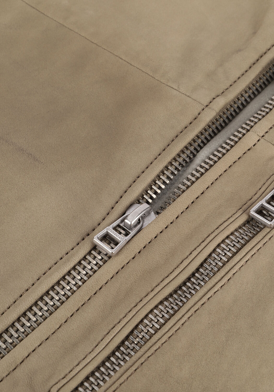 Beige GOOSECRAFT Leren jas GALLION BIKER - large