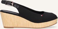 TOMMY HILFIGER Espadrilles ICONIC ELBA SLING BACK WEDGE en noir  TOMMY HILFIGER Espadrilles ICONIC ELBA SLING BACK WEDGE en noir  - medium