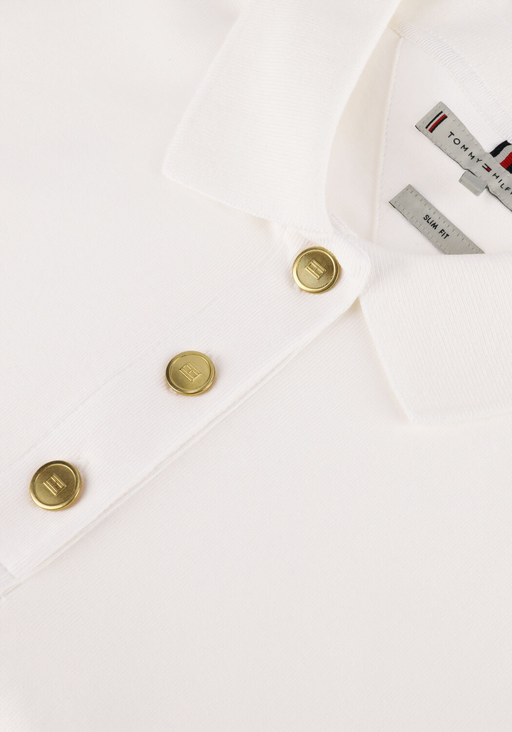 Witte TOMMY HILFIGER Polo GOLD BUTTON SLIM - large