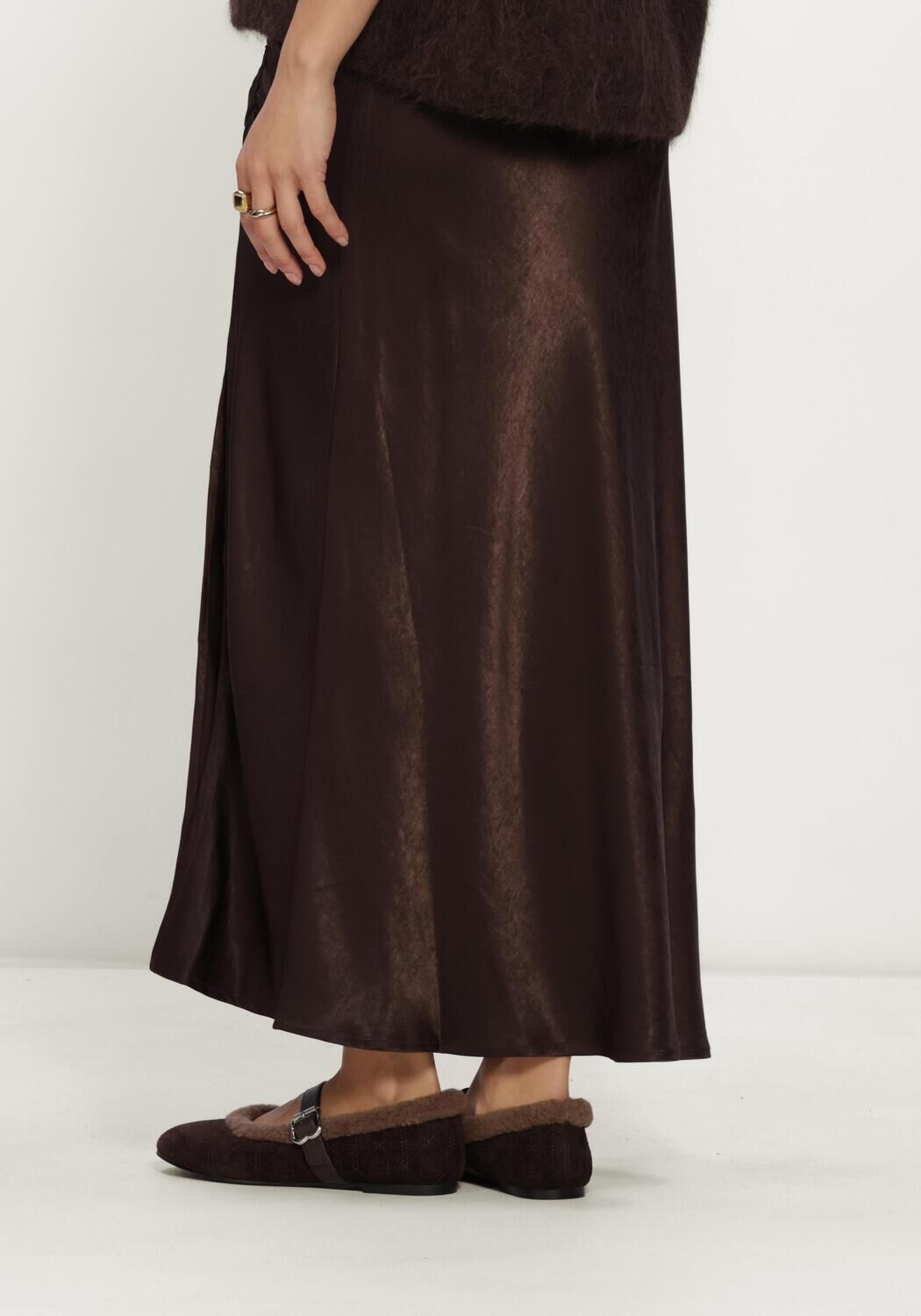 MSCH COPENHAGEN Jupe maxi MSCHAILA ULLAS SKIRT en marron - large