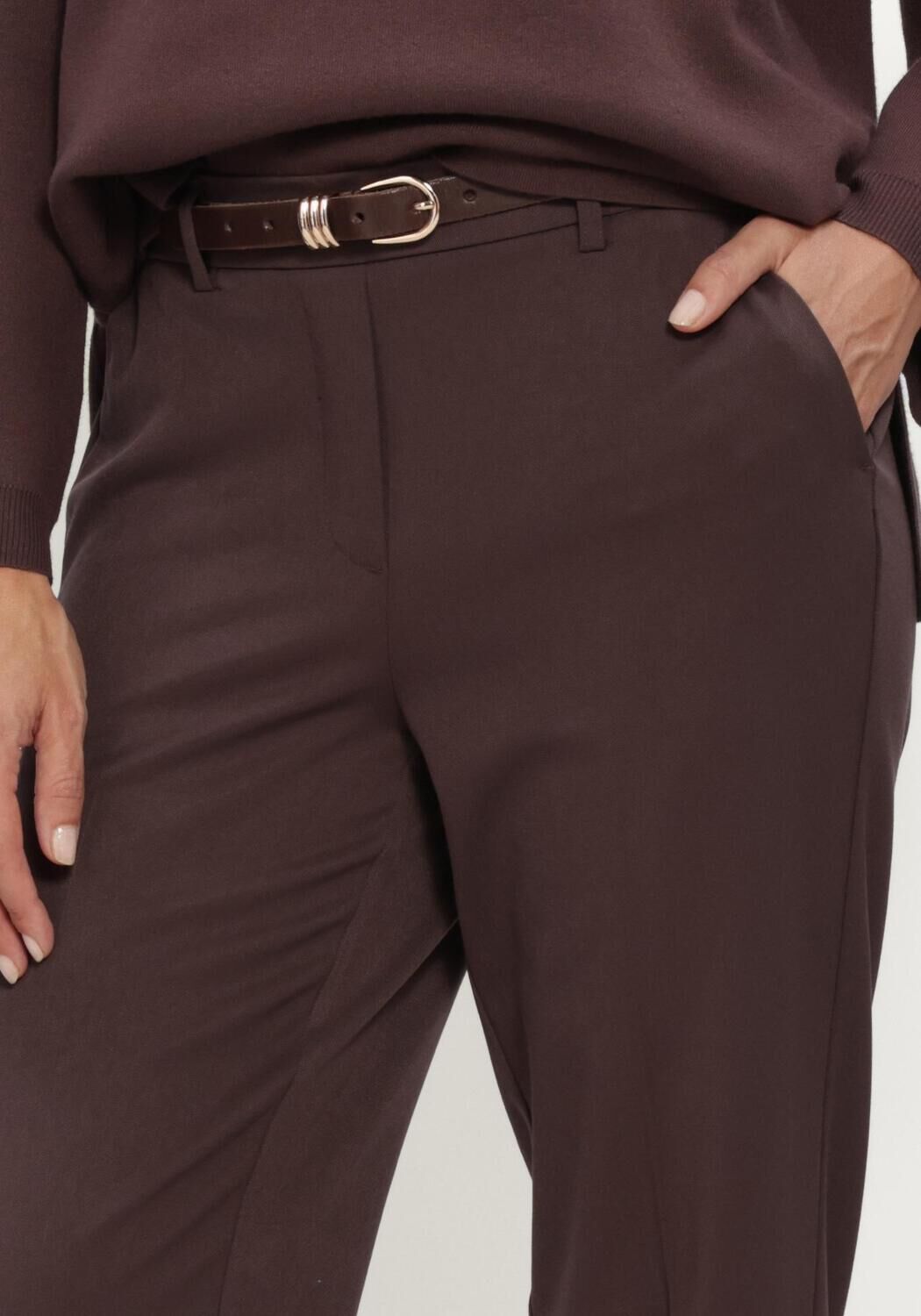 Bruine OBJECT Pantalon OBJLISA MW STRAIGHT PANT NOOS - large