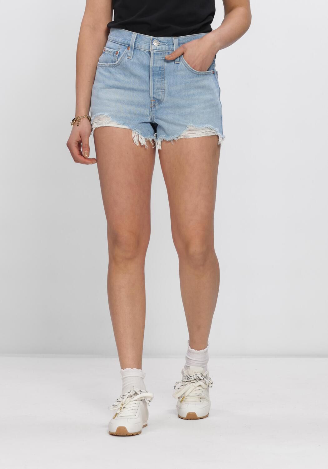 Blauwe LEVI'S Jeans 501 ORIGINAL SHORT MID S - large