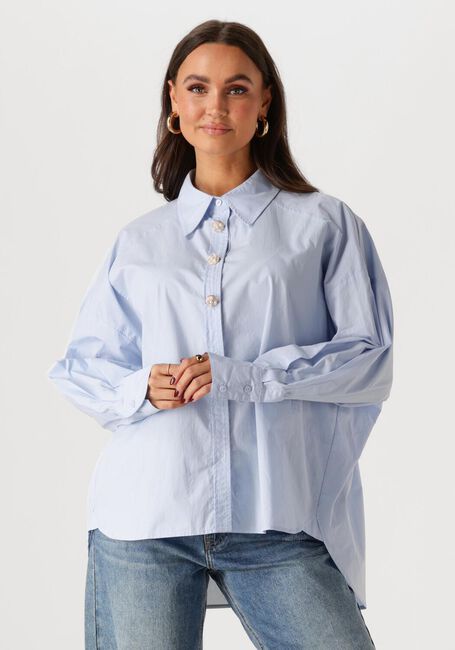 Blauwe SUMMUM  FANCY BUTTON BLOUSE CRISPY POPLIN - large
