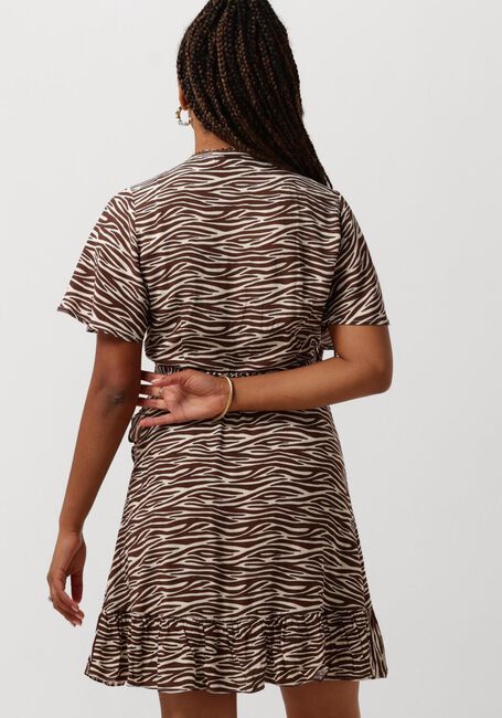 COLOURFUL REBEL Mini robe TELSI ZEBRA WRAP DRESS en marron - large