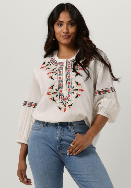 Witte SUMMUM  BLOUSE COTTON VOILE EMBROIDERED - large