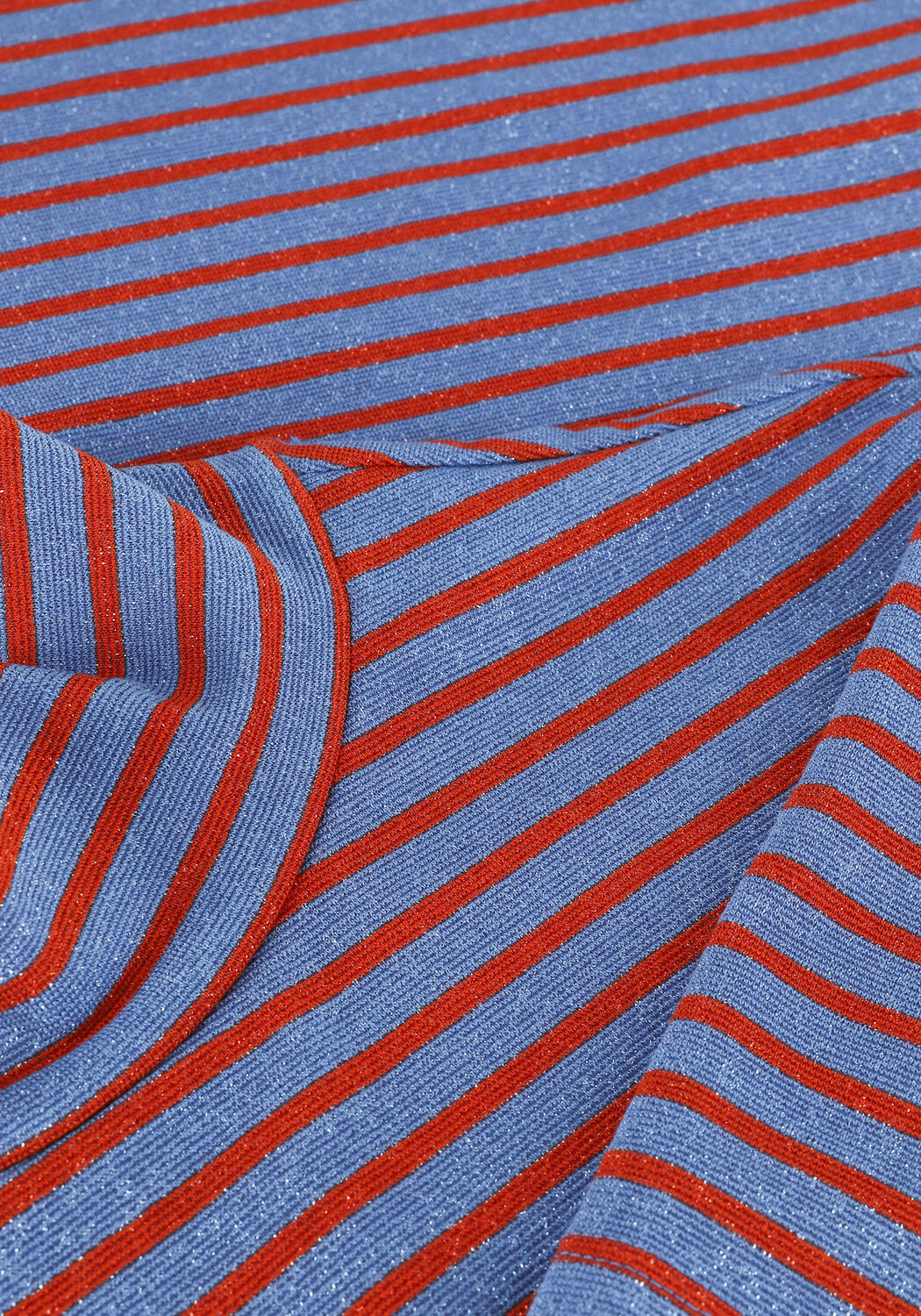 Blauwe SCOTCH & SODA Top LUREX STRPED SHORT SLEEVED ECO - large