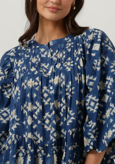 Blauwe BY-BAR Mini jurk BOWIE MADRAS DRESS - large